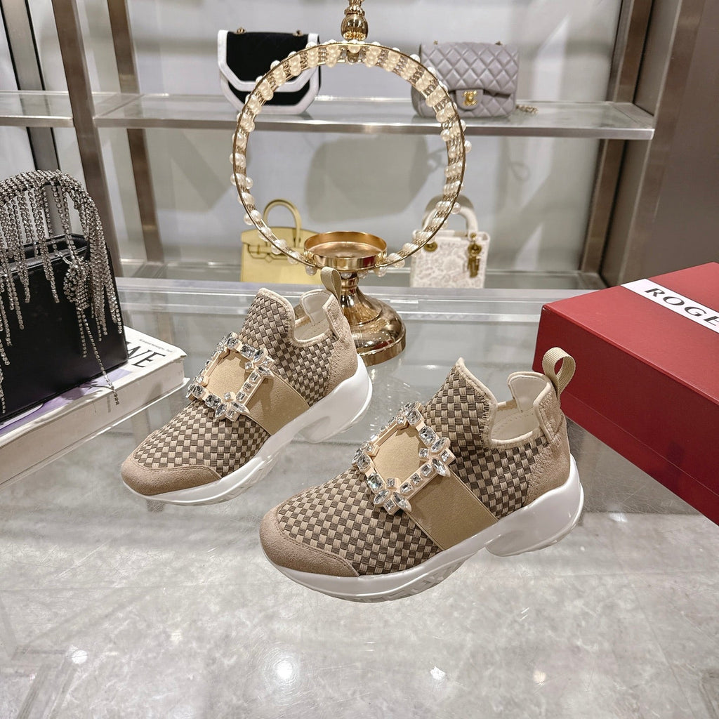 Viv Diamond Sneaker Brown Custom Woven 262956