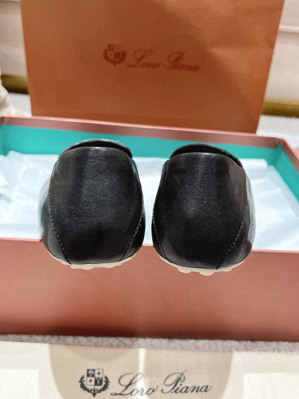 LP Dot sole walk mocassinown Black Leather 215006