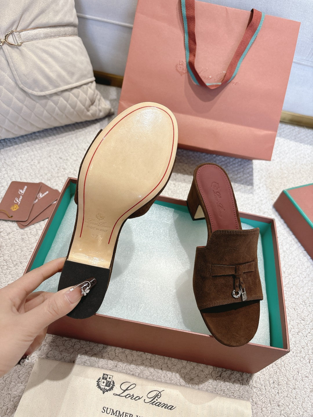 LP 25C Summer Charms Mules 55MM Brown Suede 215029