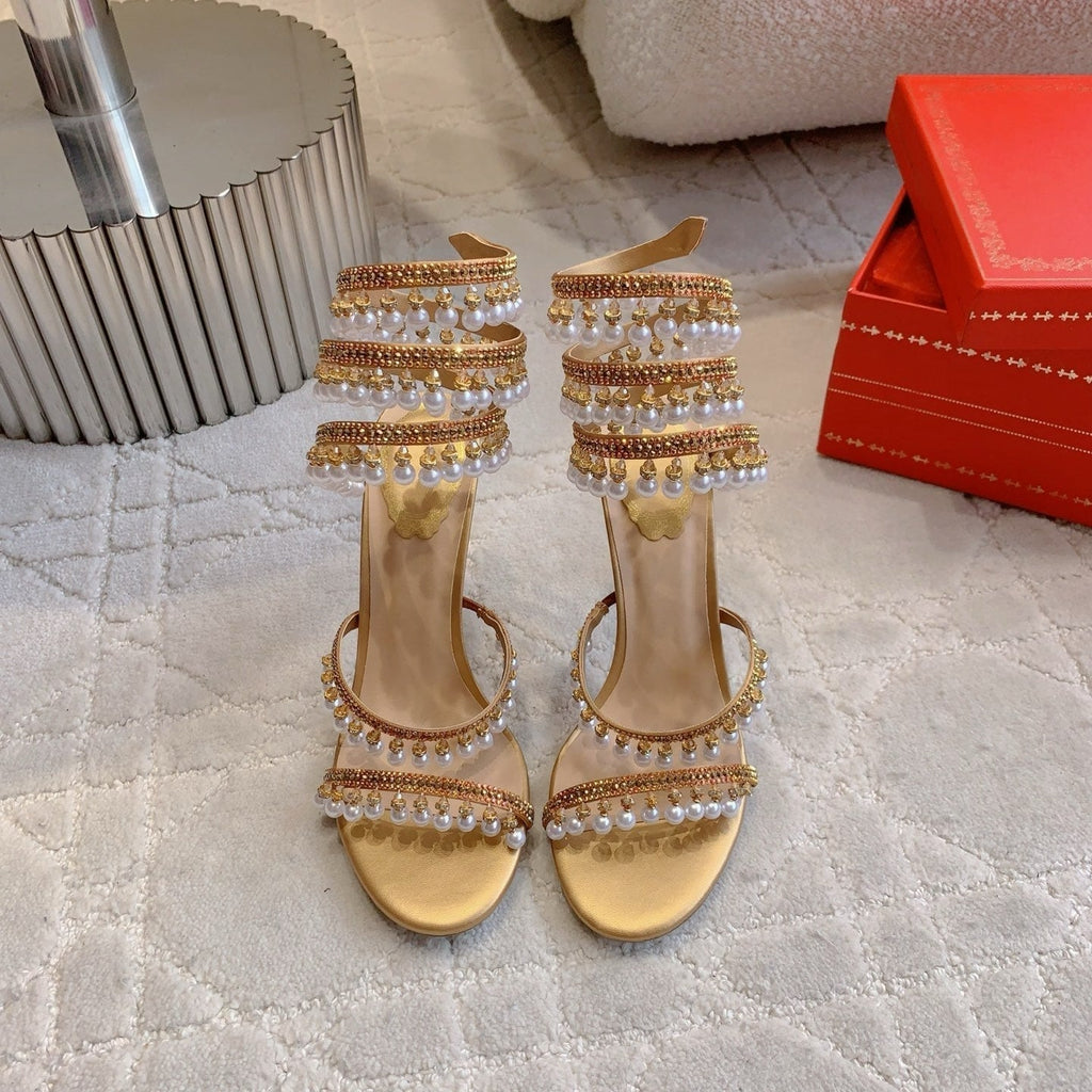 RC Pearl Sandals Gold Sheepskin 328432