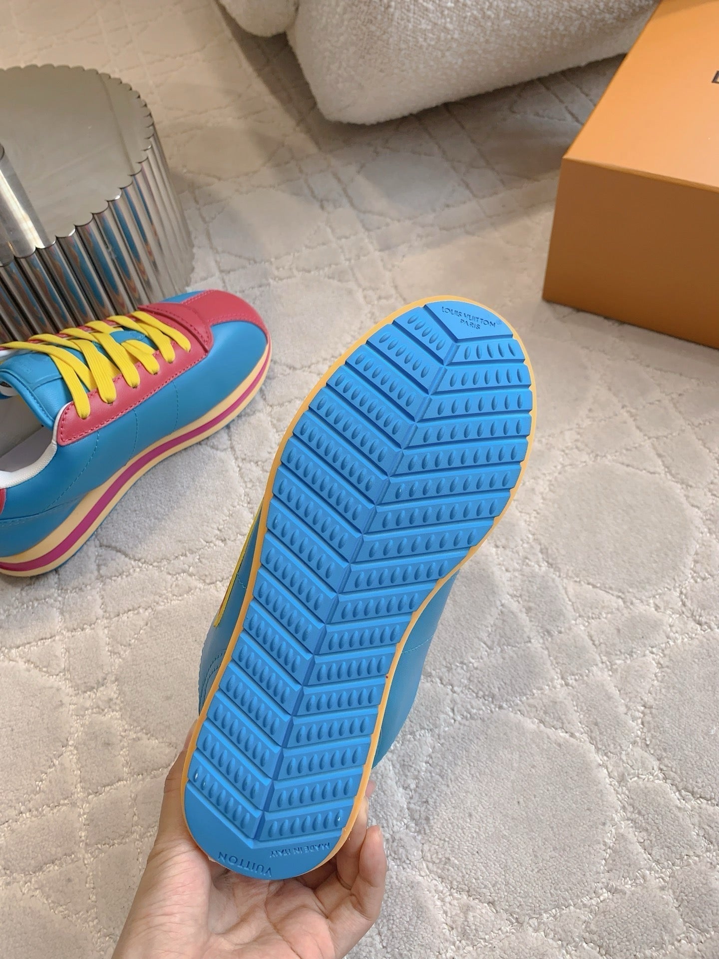 LV BUTTERSOFT Sneaker Dark Blue Monogram-Printed Lambskin 516886