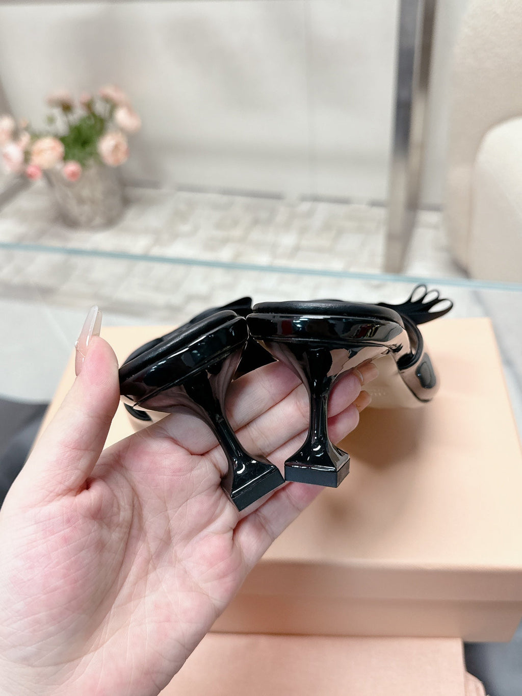 Miu Mordoré Black Bows Mules  50mm Black Cowhide 445521