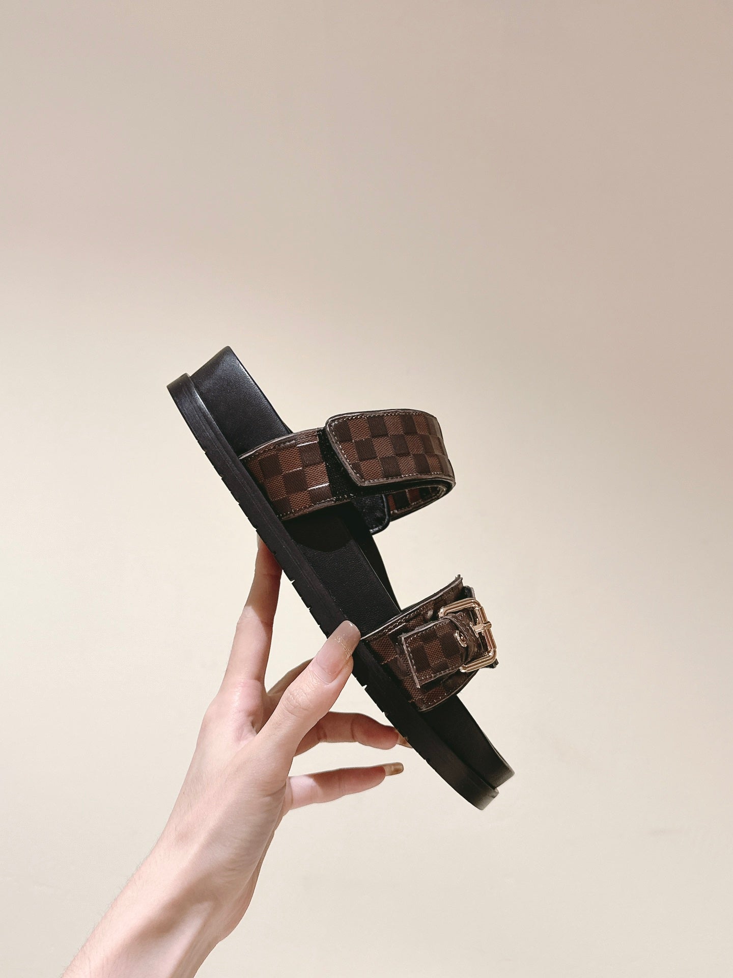 lv sandal mule bomdia brown damier calfskin