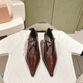 Miu×𝐵𝑎𝑙𝑎𝑛𝑐 Singback 55mm Chocolate Cowhide 445531
