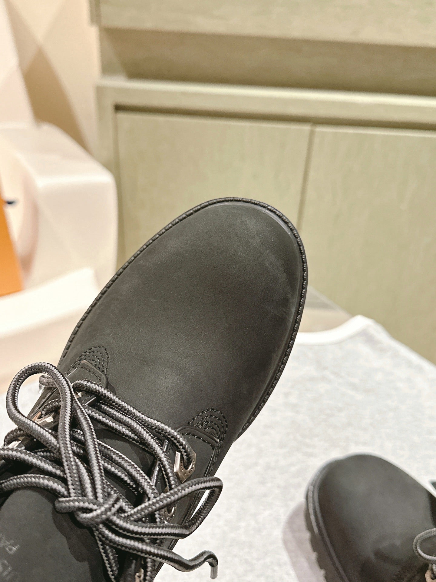 LV x Timberland 6in Ankle Boot 50mm Black Suede & Monogram Canvas 450427