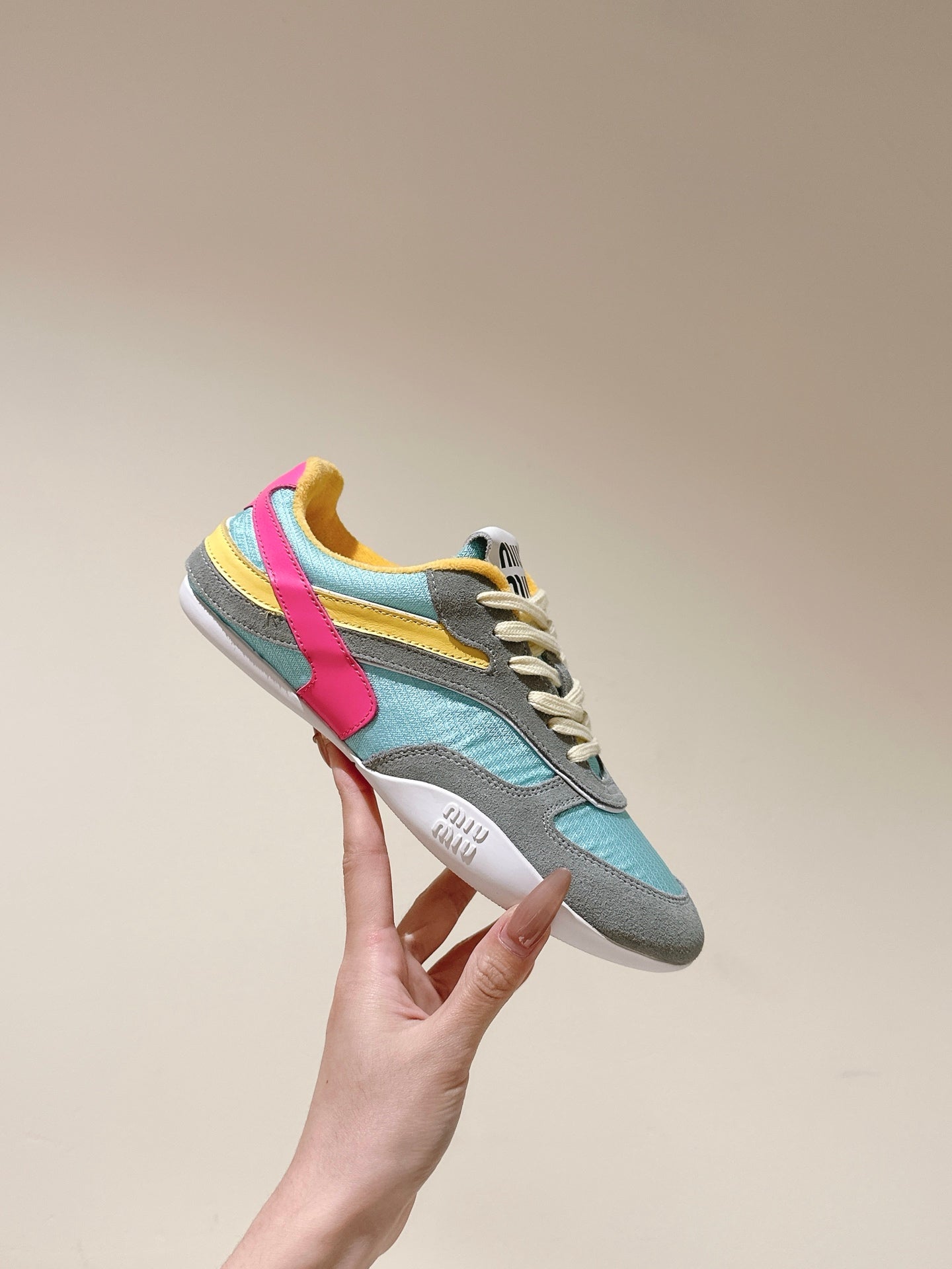 Miu Gymnasium Sneakers Mulitcolor Technical Fabric & Suede 445727