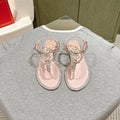 RC 25 Thong Snake-Shaped Popular Fairy Sandals Pink Silk Rhinestones 268064