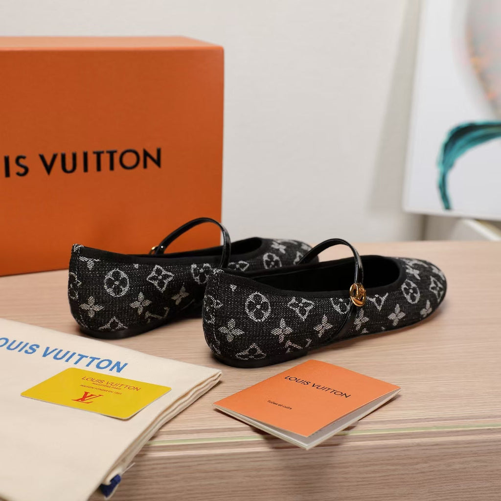 LV 25C Romy Flat Black Monogram Denim Fabric 218303