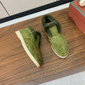LP Open Walk Ankle Boot Green Fur Suede 550894