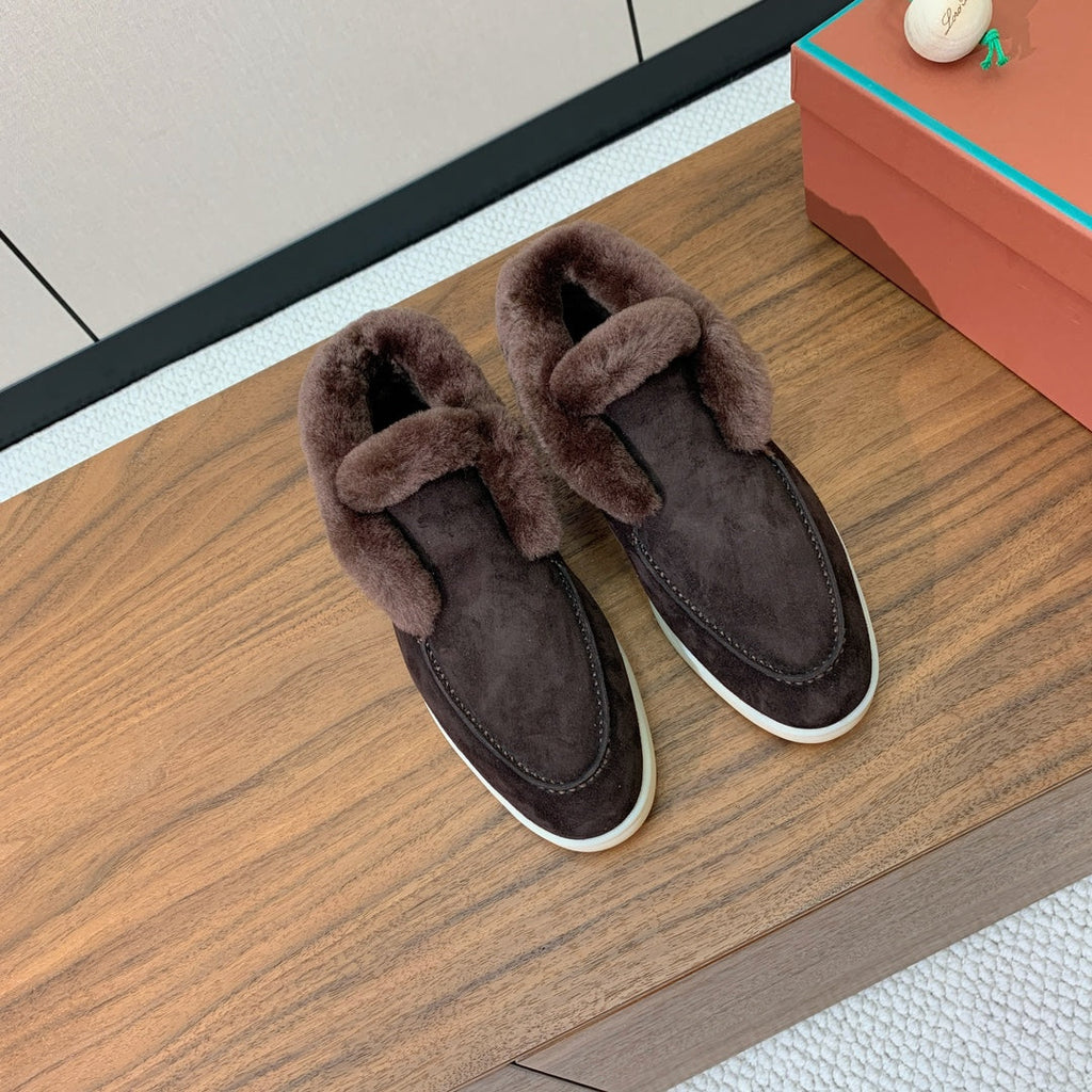 LP Open Walk Ankle Boot Dark Brown Fur Suede 550899