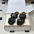 YSL Babylone Slides Black Smooth Leather 787571