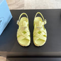 PRA CRISSCROSS RUBBER SANDALS LIME CALFSKIN