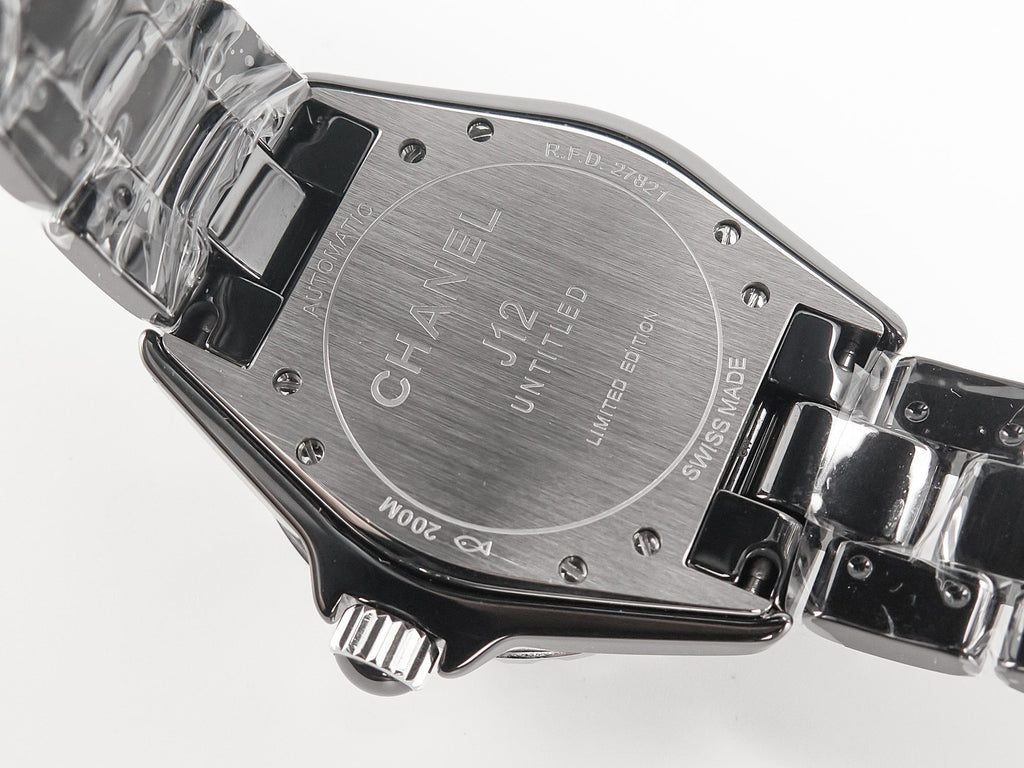 J12 38mm Automatic Limited Untitled H5582 Black Ceramic Black Steel Dial