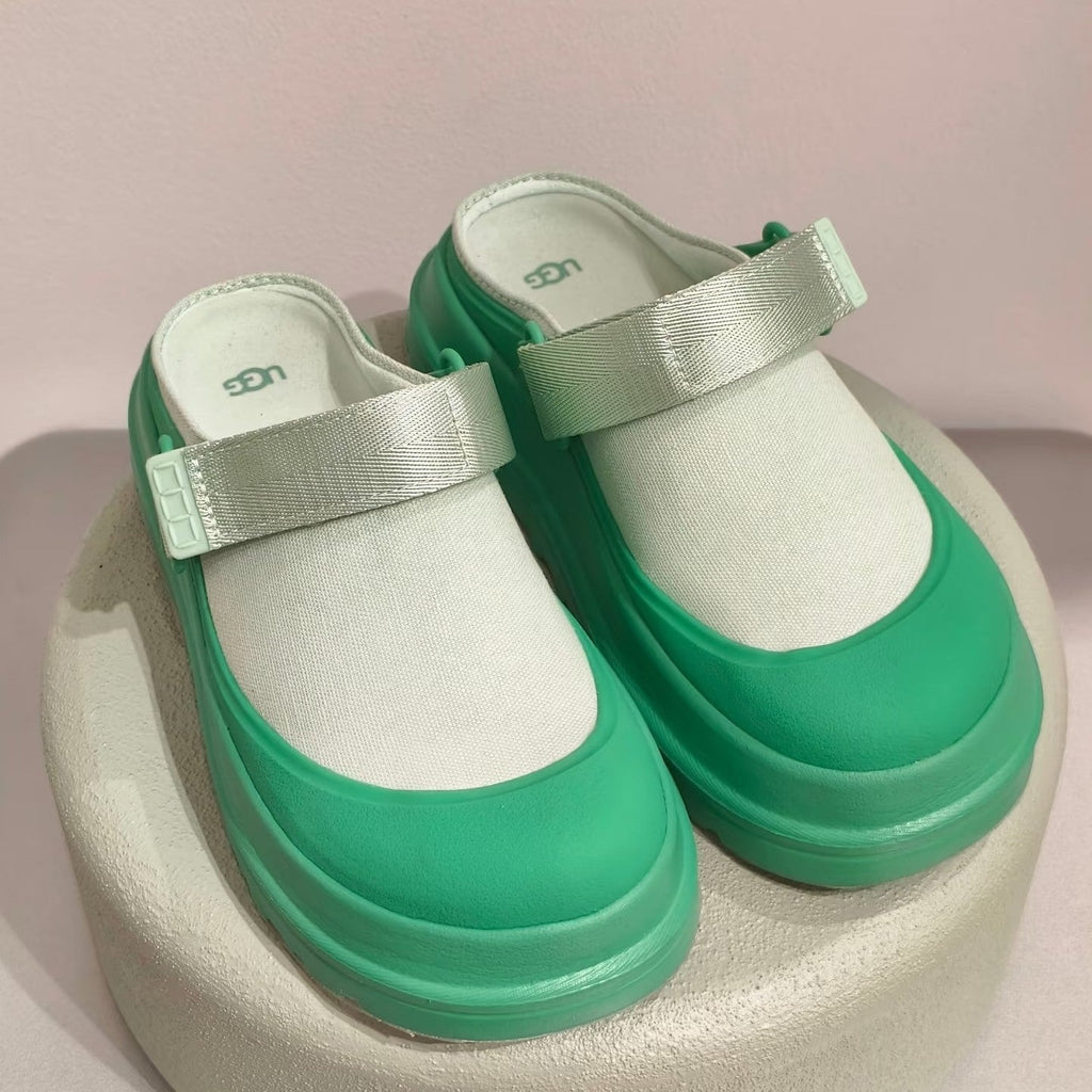 UGG Goldenglow Clog Green Ivory Canvas 664855