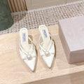 Jimmy Sana Mule 50mm White Satin Fabric 431841