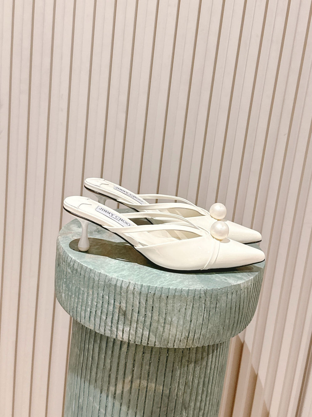 Jimmy Sana Mule 50mm White Patent Leather 431844