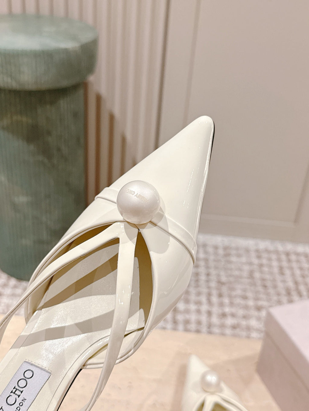 Jimmy Sana Mule 50mm White Patent Leather 431844