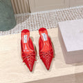 Jimmy Snake Embossed Scarlett Mule 50mm Bright Red Cowhide 431845