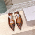 Jimmy Scarlett Leopard-Print Snake Embossed Slingback 50mm Brown Cowhide 431850