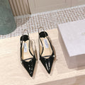 Jimmy 25 Amita Slingback 45mm Black Patent Leather 431858