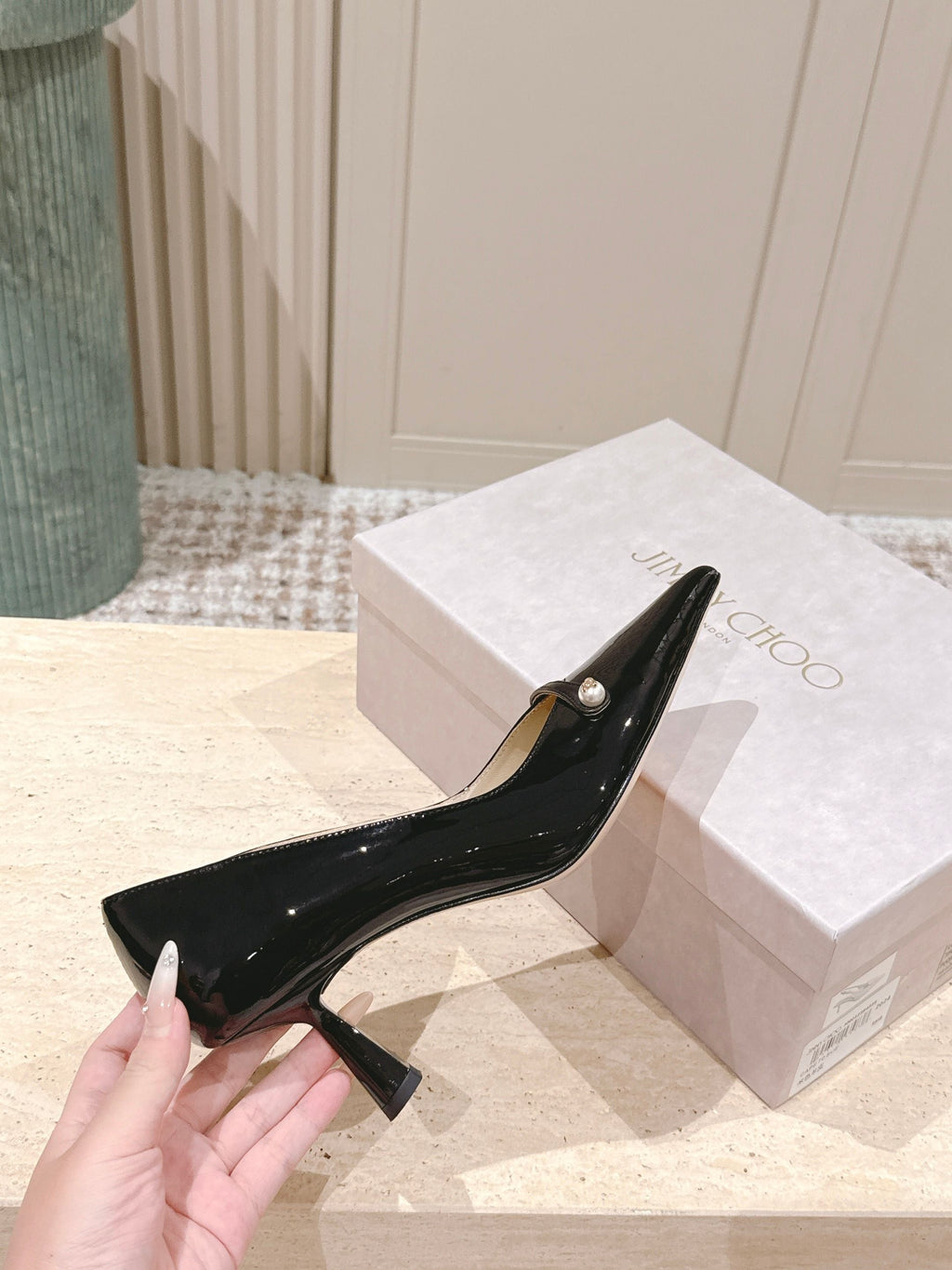 Jimmy 25 Amita Pump 65mm Black Patent Leather 431861