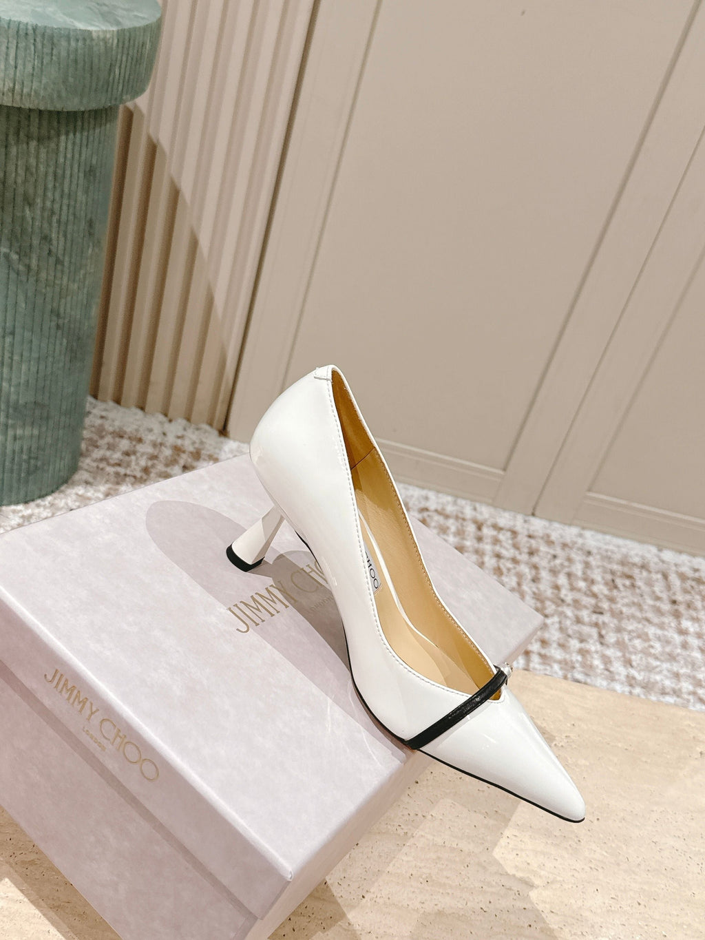 Jimmy 25 Amita Pump 65mm White Patent Leather 431862