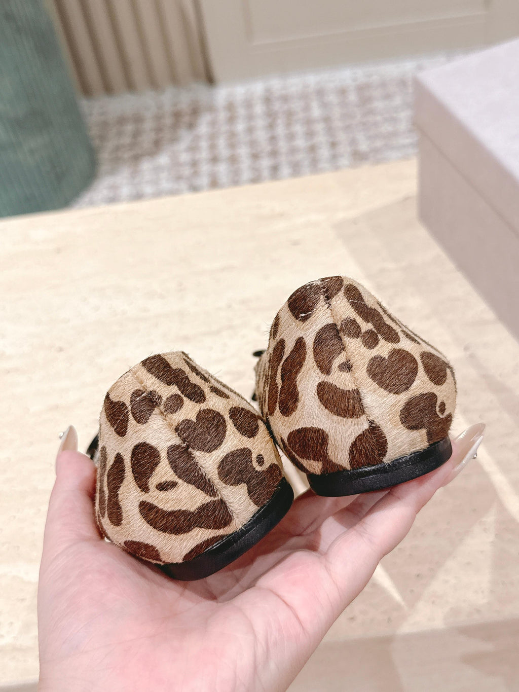 Jimmy 25s Leopard-Print Ballet Flats 10mm Zebra Hair & Sheepskin 431867