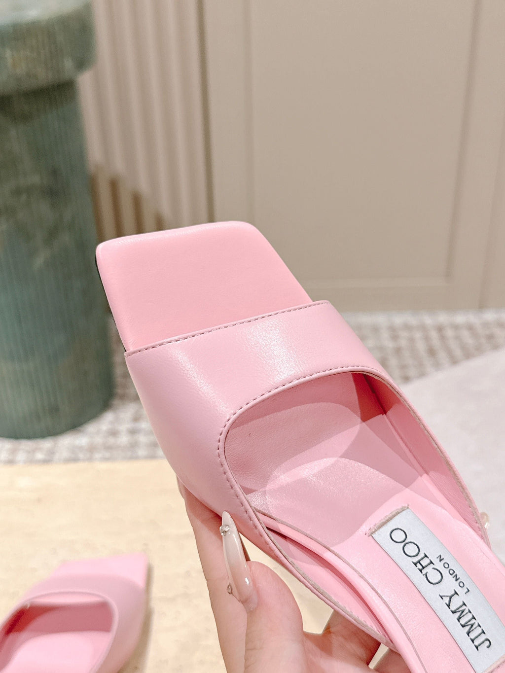 Jimmy 25s Skye Satin Mules 70mm Pink Leather 431872