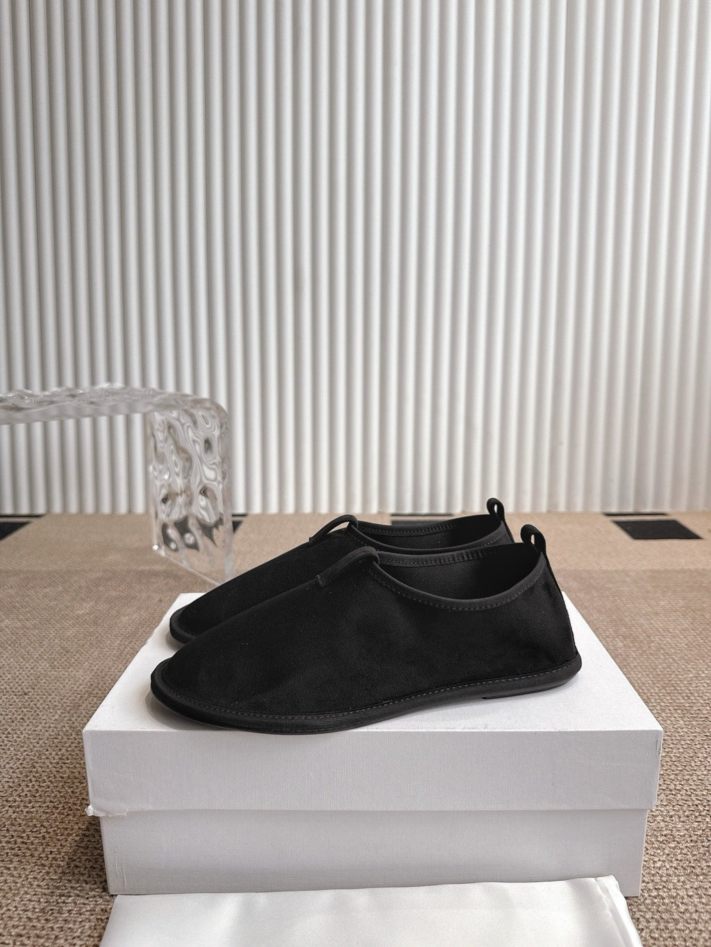 The Row 25ss Flat Shoes Black  Suede 443300