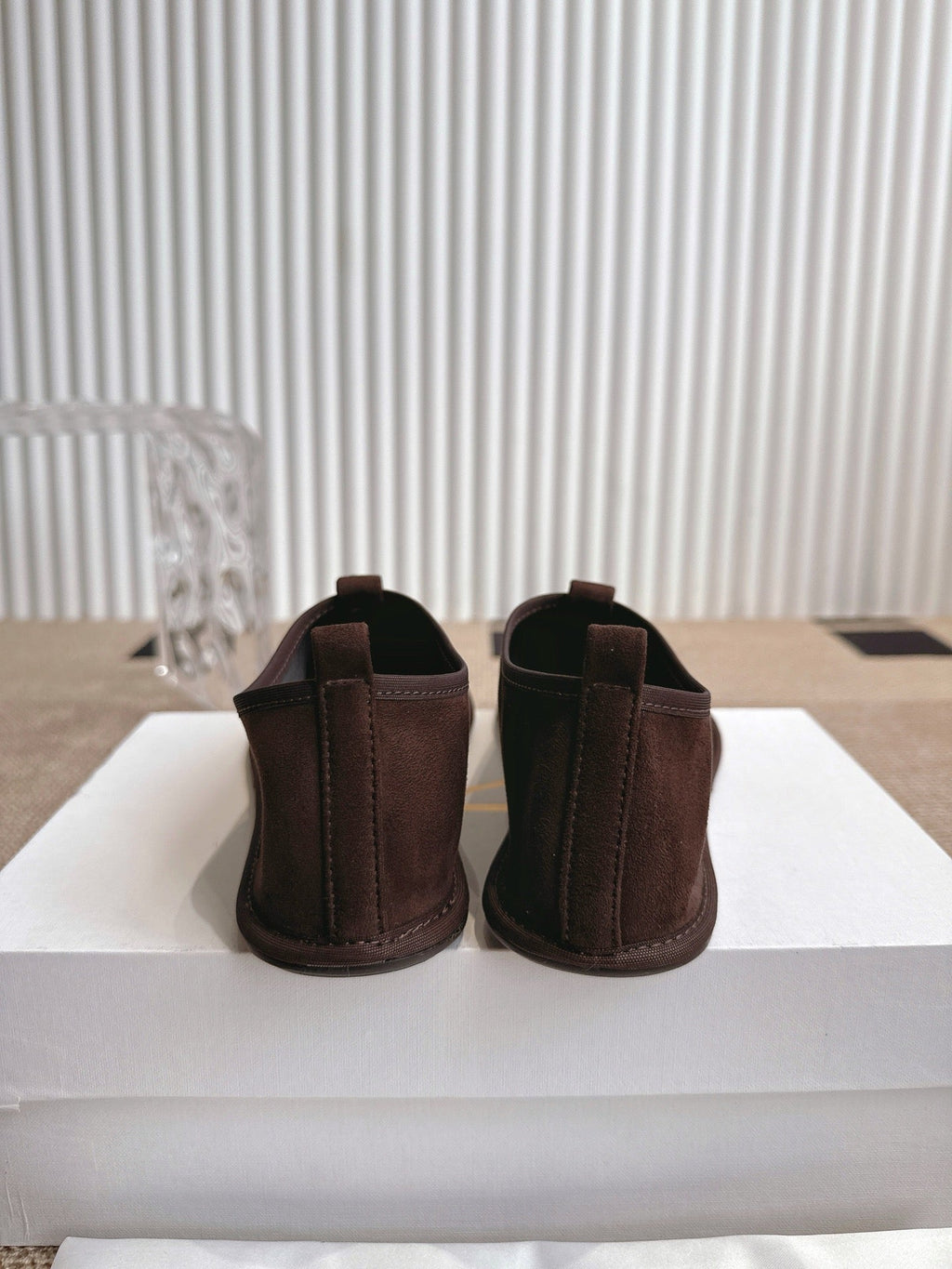 The Row 25ss Flat Shoes Dark Brown Suede 443299