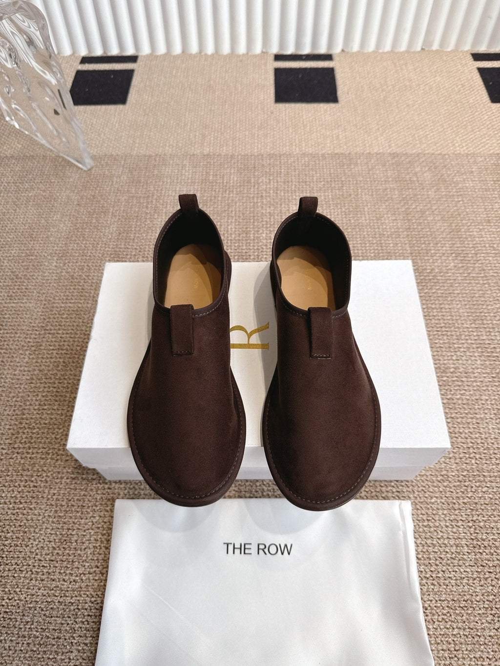The Row 25ss Flat Shoes Dark Brown Suede 443299