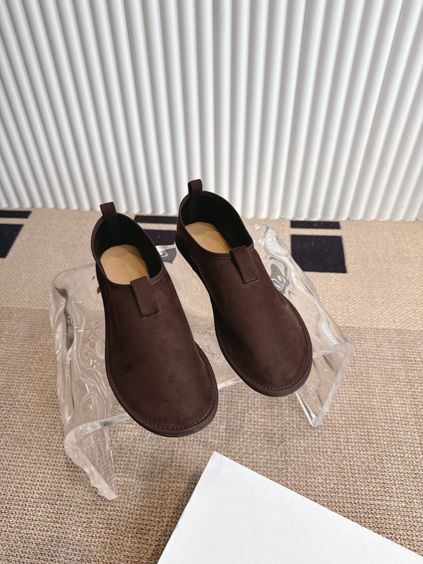 The Row 25ss Flat Shoes Dark Brown Suede 443299