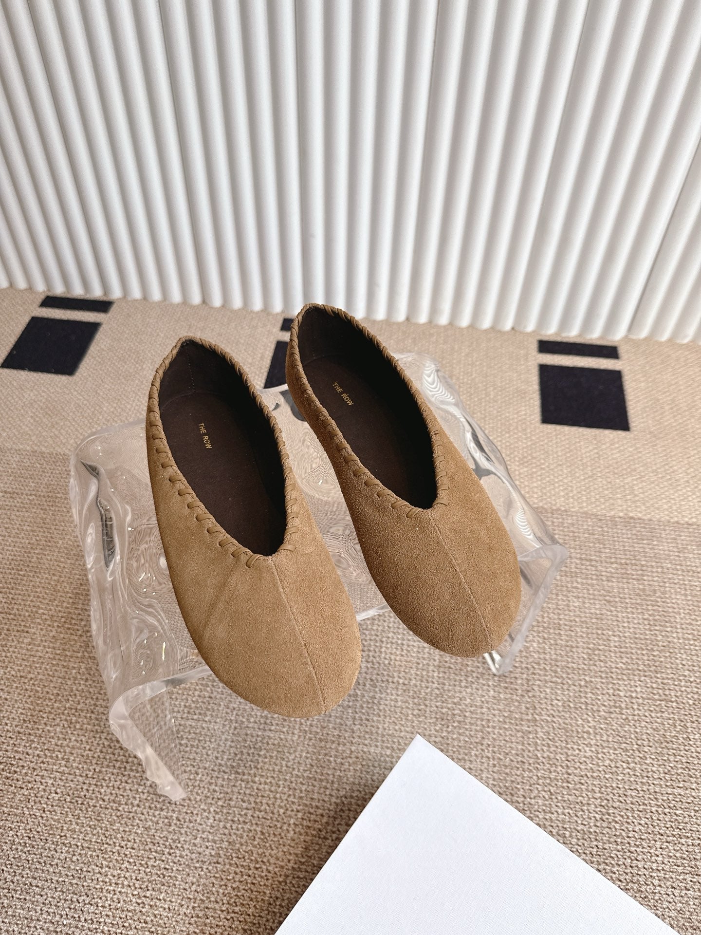 The Row 25ss Ballet Flat Light Brown Nubuck Leather 443302
