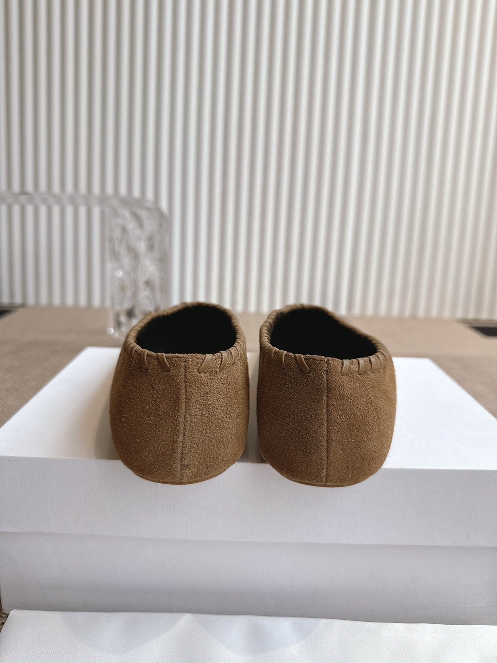 The Row 25ss Ballet Flat Light Brown Nubuck Leather 443302