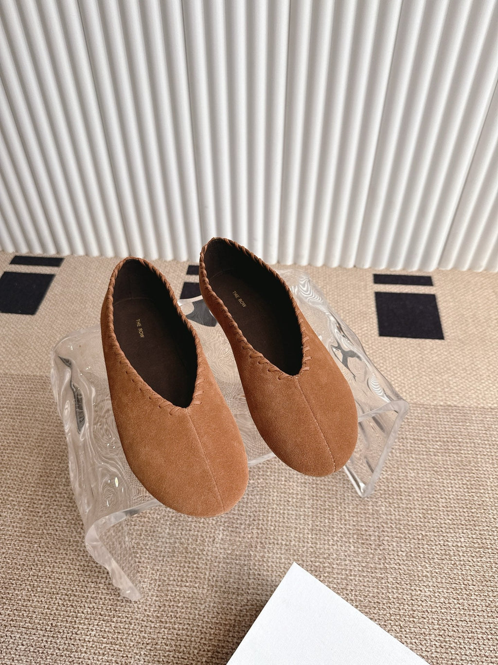 The Row 25ss Ballet Flat Brown Nubuck Leather 443304