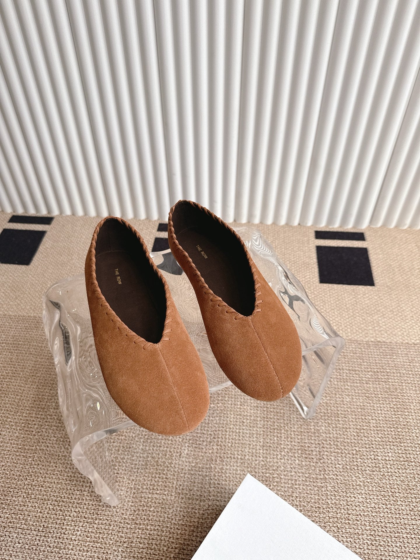 The Row 25ss Ballet Flat Brown Nubuck Leather 443304