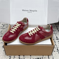 MM6 Replica Casual Sneaker Burgundy Sheepskin Suede 881181