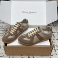 MM6 Replica Casual Sneaker Beige Brown Sheepskin Suede 881193
