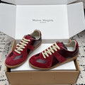 MM6 Replica Casual Sneaker Red Burgundy Sheepskin Suede 881196