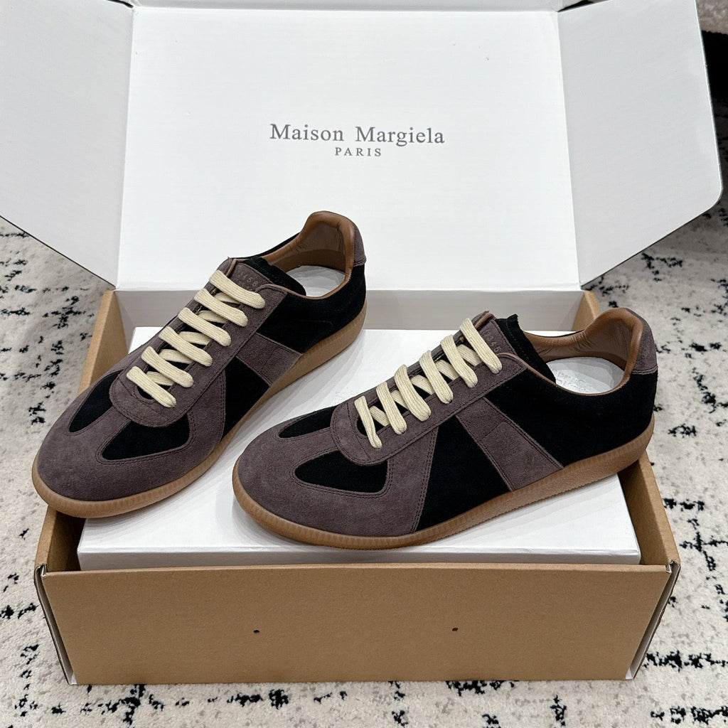 MM6 Replica Casual Sneaker Coffee Black Suede 881198