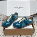 MM6 Replica Casual Sneaker Blue -Green Sheepskin Suede 881201