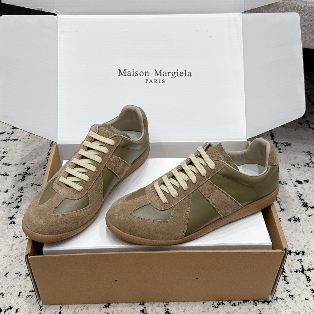 MM6 Replica Casual Sneaker Taupe Sheepskin Suede 881202