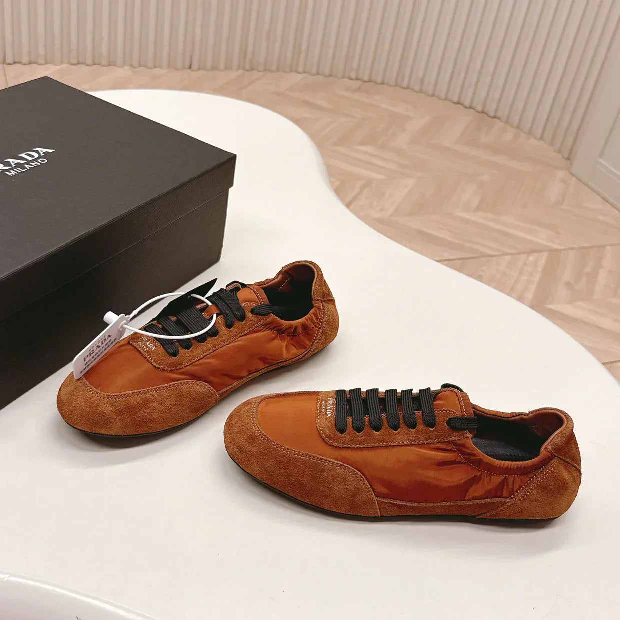 PRA 26S Sneaker Camel Brown Suede Canvas 600605