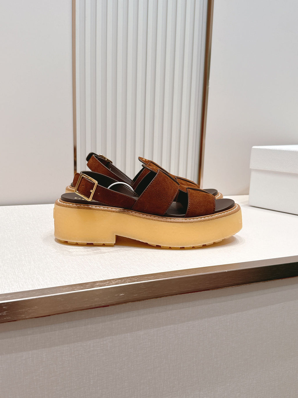 Prada 26s Sandals Cocoa Brown Suede 838144