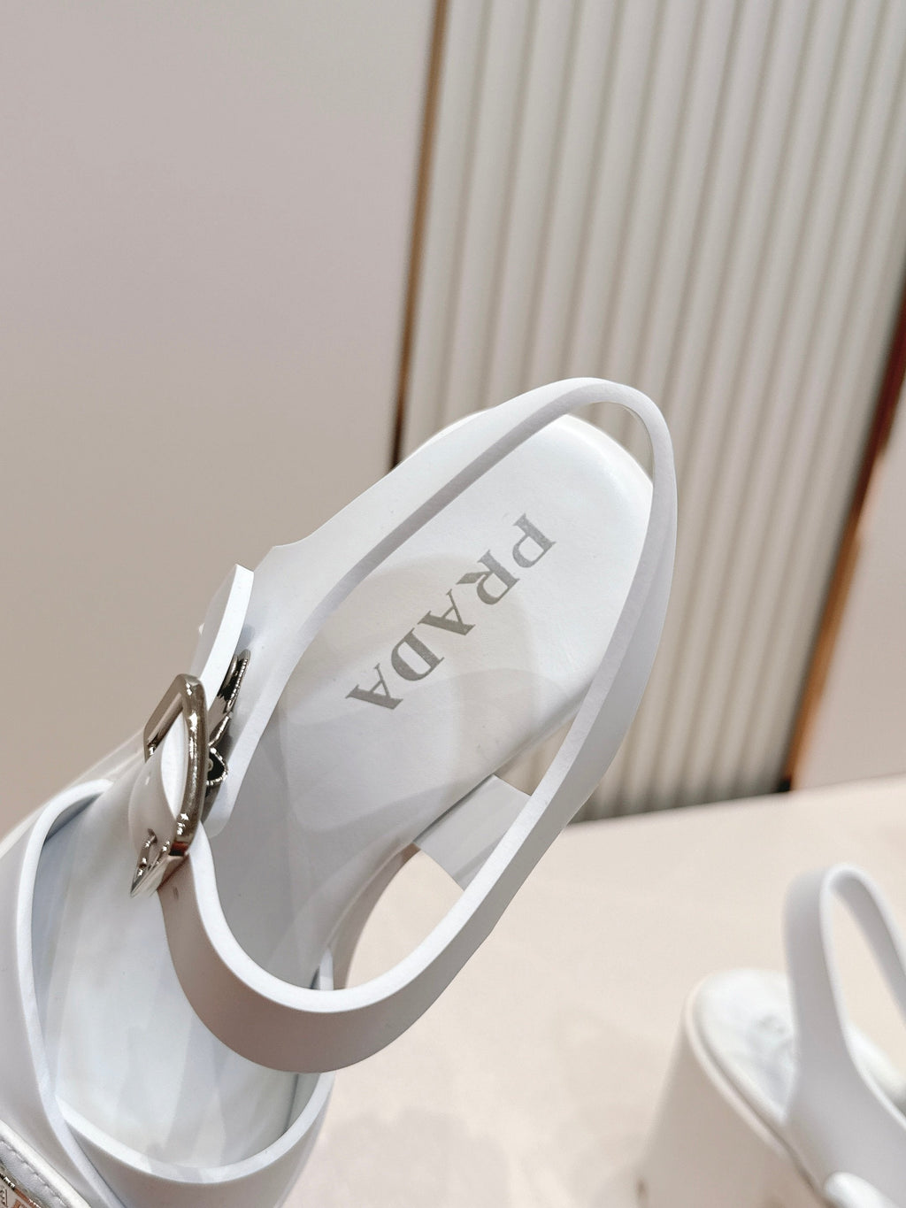 Prada 26s Monolith Sandals White Rubber 838139