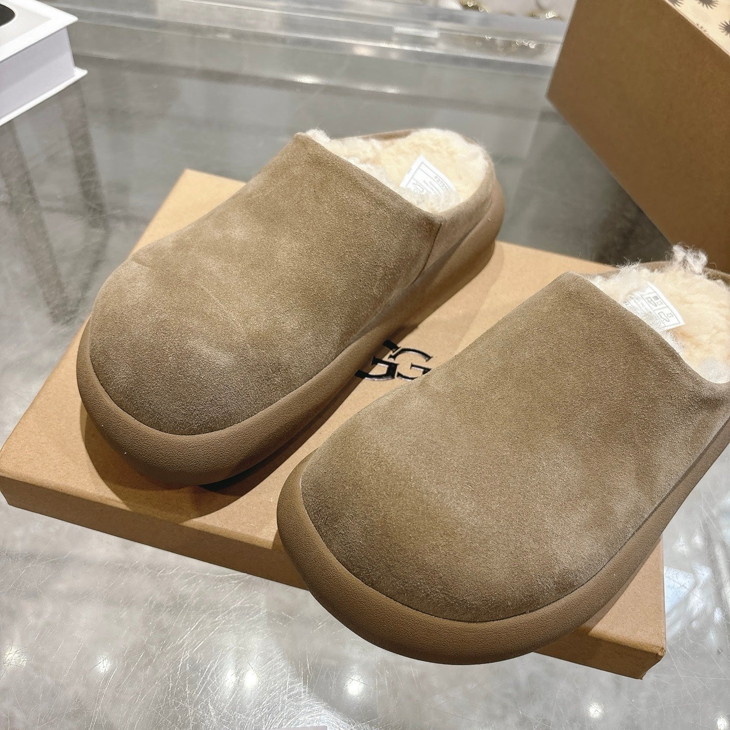 UGG Classic Ultra Mini Mule Earthy Brown Wool Suede 518884