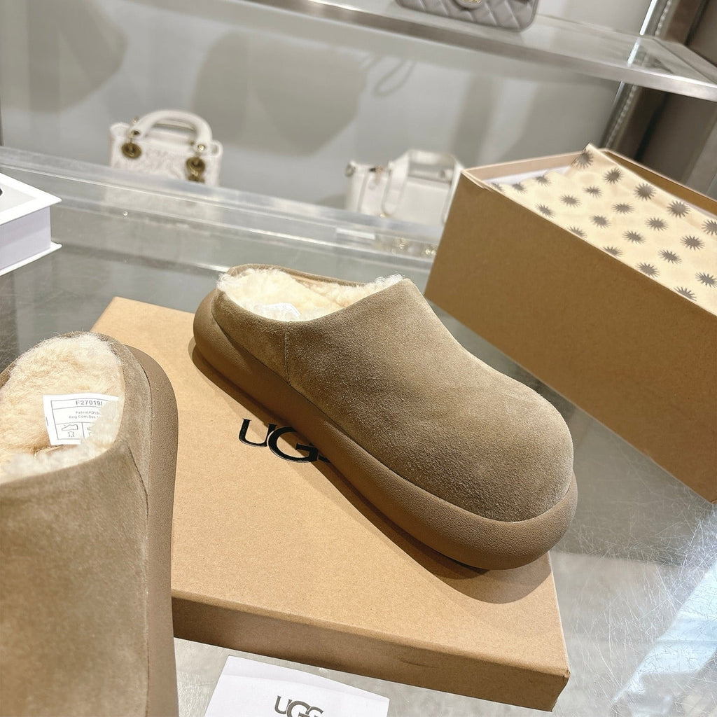 UGG Classic Ultra Mini Mule Earthy Brown Wool Suede 518884