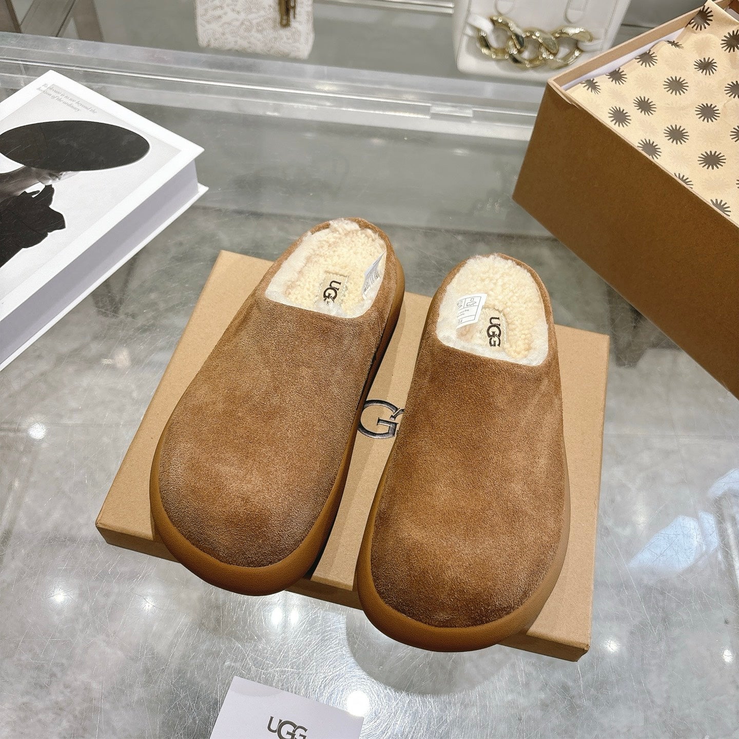 UGG Classic Ultra Mini Mule Brown Wool Suede 518886