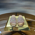 RC 25C Butterfly Flower Sandals Slippers Pink Sheepskin Rhinestone 275771