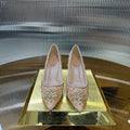 RC 25C Diamond High Heels Wedding Shoes Pink Sheepskin Rhinestone 275791